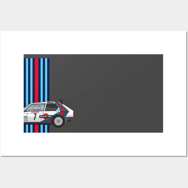 Lancia Delta S2 - Martini Racing Rally Car Illustration Wall Art by Burro Wheel